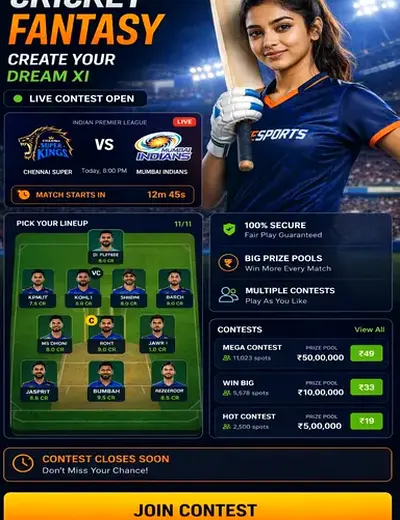 Come (Come Com) fantasy cricket & matchday visual 3